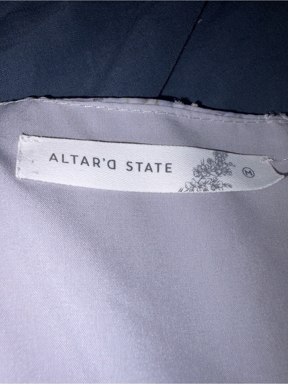 Altar'd State Lavender Floral Square-Neck Peplum Blouse - Picture 2 of 4